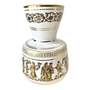 Greek Small Handpainted Gilt Figural Ceramic Vase